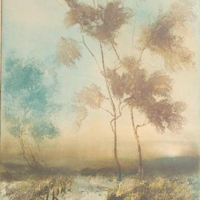 KAIKO MOTI LANDSCAPE COLORED ETCHING SIGNED AND NUMBERED PRINT