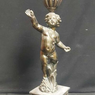 METAL CHERUB TABLE LAMP