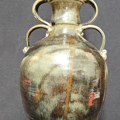 LARGE SCALE POTTERY LIDDED VASE