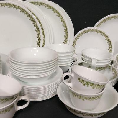 CORELL "SPRING BLOSSOM" AND PLAIN DISHWARE 