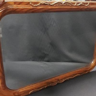 LARGE VICTORIAN ROUND CROWM OAK WALL MIRROR