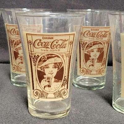 SIX VINTAGE COCA-COLA ANNIVERSARY GLASSES
