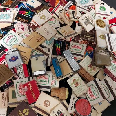VINTAGE MATCHBOOK COLLECTION AND VINTAGE LIGHTERS