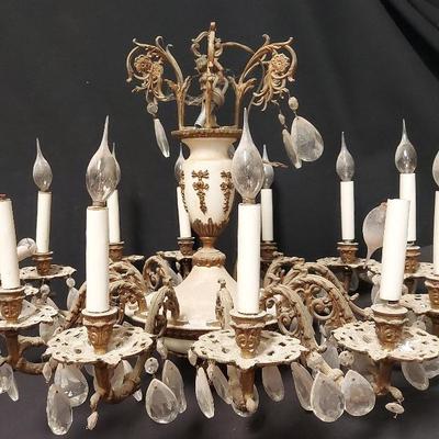 VINTAGE KING LOUIS XVI STYLE ELECTRIC CHANDELIER 