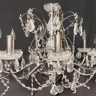 BEAUTIFUL CUT GLASS ELECTRIC CHANDELIER 