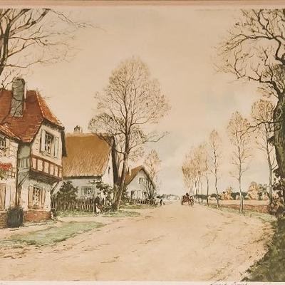 "THE HAMLET IN FRANCE" GENUINE ETCHING BY PAUL EMILE LECOMTE