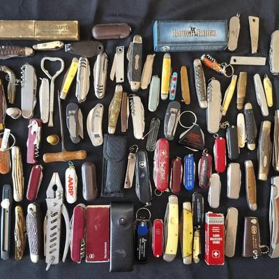 Pocket Knife & Multi-Tool Vintage Knife Collection By Craftsman, Wenger, Kabar, Rough Rider, & More