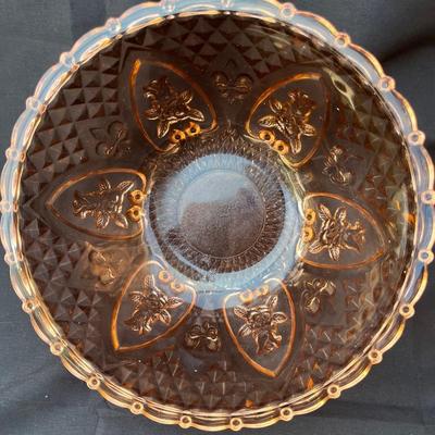 Vintage KIG Malaysian Pink Depression Glass Bowl