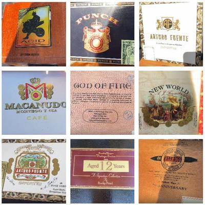 *See Video* Large Collection Of Vintage Cigar Boxes