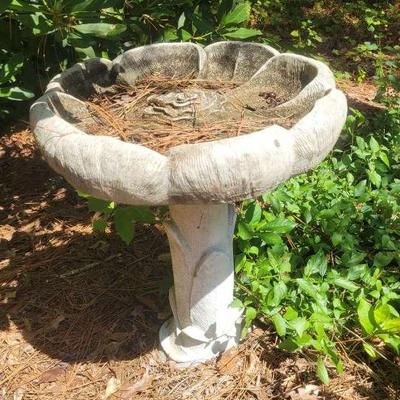 Concrete Flower Petal Birdbath