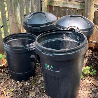 Four Trash Bins