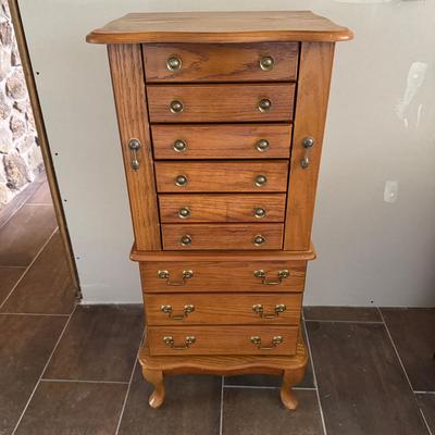 Spacious Wood Jewelry Armoire 