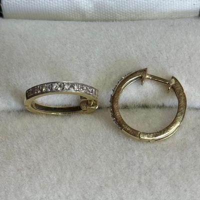 14K Multi-Stone Hoops