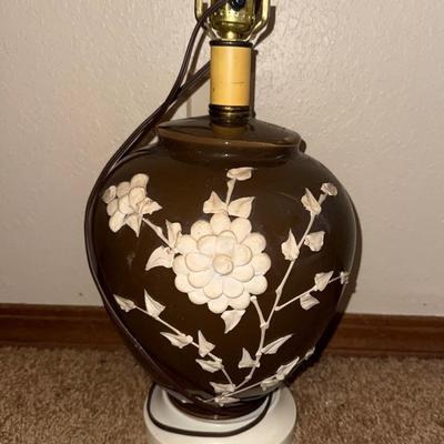 Vintage Brown And White Lamp