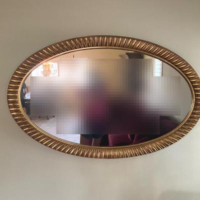 Golden Framed Oval Mirror 
