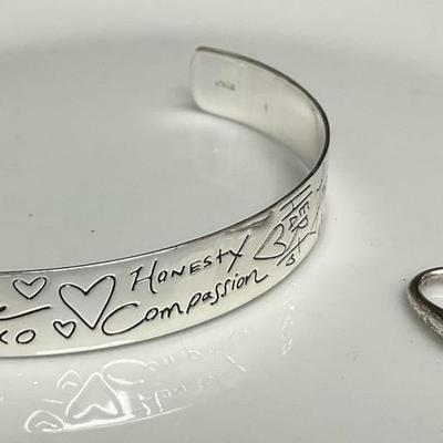 Sterling Silver Bracelet And Earrings 