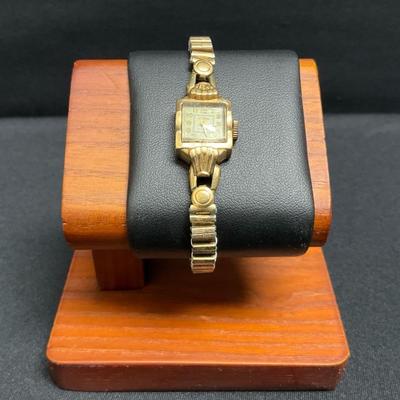14KT Delbana Swiss Square Ladies Watch