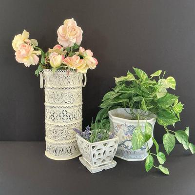 Planters And Faux Plants