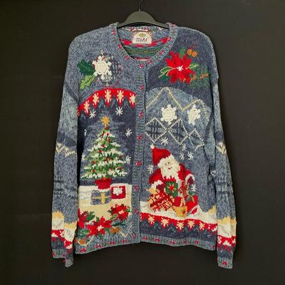 Navy Santa Christmas Cardigan 