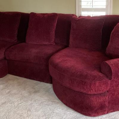 Maroon Three Piece Couch 