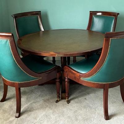 Leather Covered Table & Chairs 