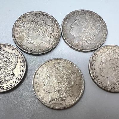 Morgan Dollars 1880, 1885, 1889, 1890 S