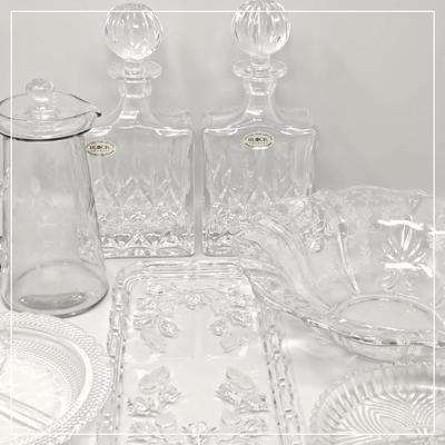 Lead Crystal Block Decanters, Vintage Glass, and More