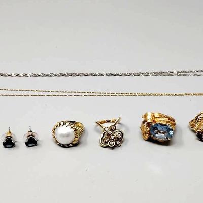 14k Yellow & White Gold Jewelry With Gems 