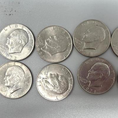 Eisenhower Dollar Coins 1971, 1972, 1978