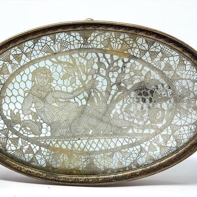 Antique Apollo Studios Vanity Tray With Lacey Maiden 