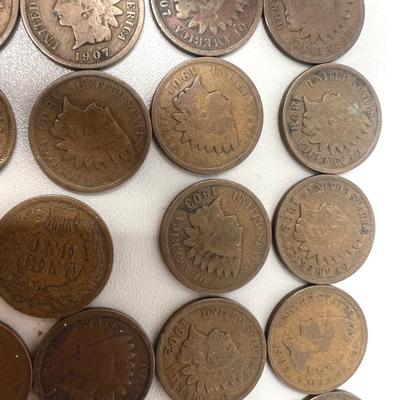 US One Cent Pieces From 1898-1907, Missing Some Years