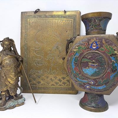 Chinese Brass And Enamel 