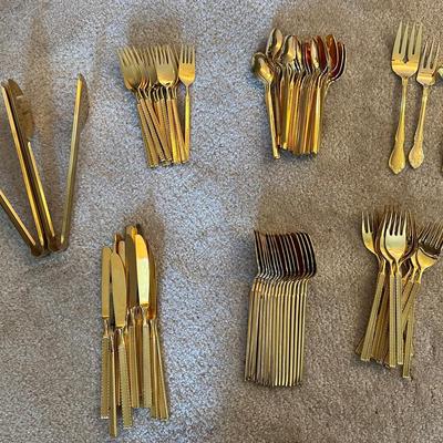 Stainless Steel Golden Silverware Set 