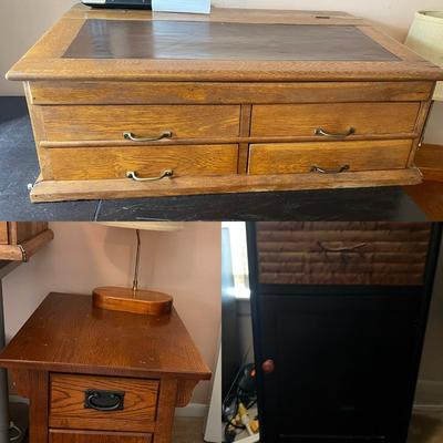 Tabletop Portable Desk, Side Table & Lamp