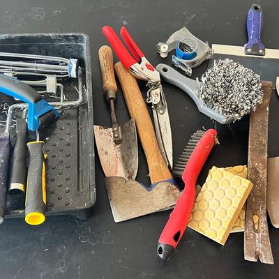 Collection Of Hand Tools, Painting Supplies 