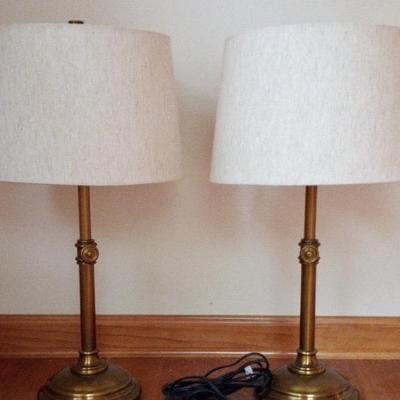Pair Of Brass Lamps