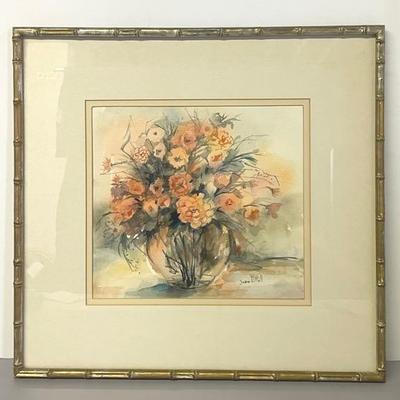 Framed Still Life Watercolor By Jane Littell