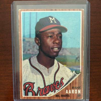 1962 Topps Baseball Card. Hark Aaron. Milwaukee Braves #320