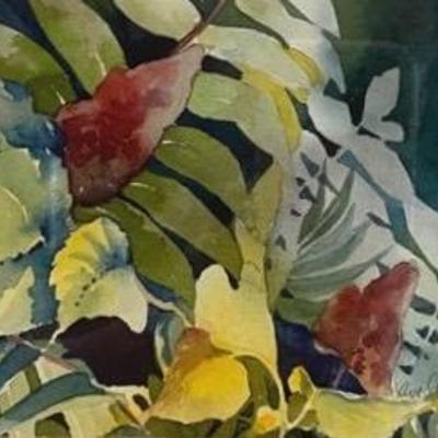 Watercolor Of Foliage By Ave Cassell Barr