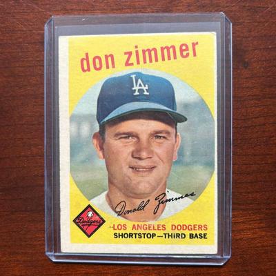 1959 Topps Baseball Card. Don Zimmer. LA Dodgers #287