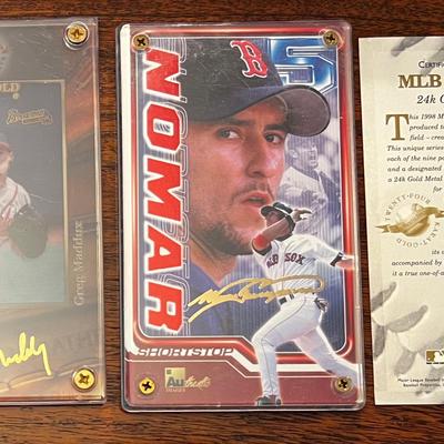 2 - Collectible Autographed Baseball Cards, Maddox, Garciaparra