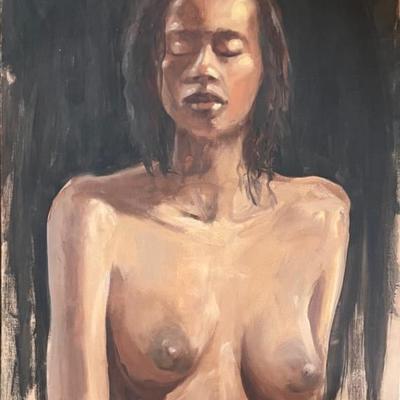 Larry Griggs Acrylic Nude, Unsigned 