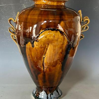 Large Brown-Glazed Studio Pottery Vase