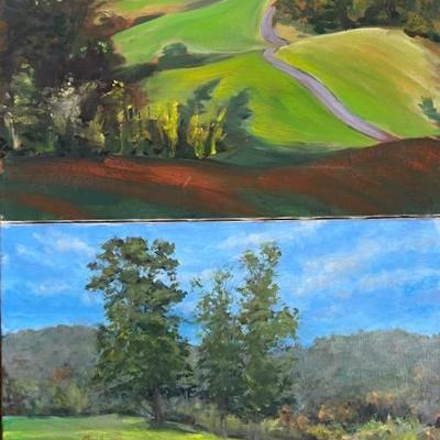 Pair of Larry Griggs Oil on Canvas Landscapes, Unsigned