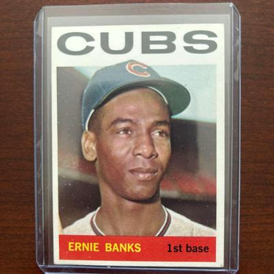 1964 Topps Baseball Card. Ernie Banks - Chicago Cubs #55