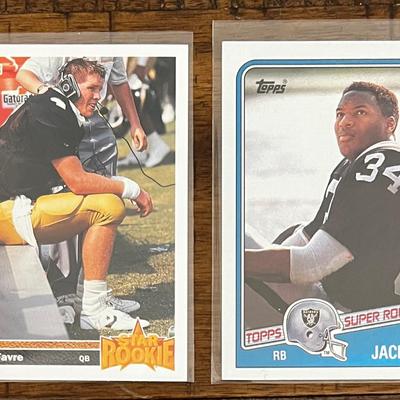 2 - Collectible Rookie Football Cards, Favre, Bo Jackson