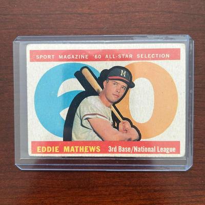 1960 Topps Baseball Card. Eddie Mathews All Star. #558