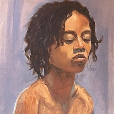 Larry Griggs Acrylic Portrait of a Woman, Unsigned 