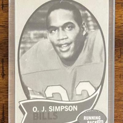 Collectible Autographed O. J. Simpson Football Card Mug Shot