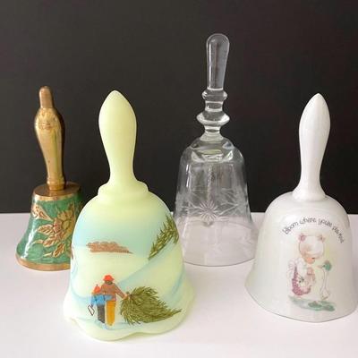 Fenton Custard Glass Bell With Collectible Bells